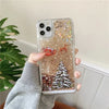 Custodia Natalizia con Glitter Liquidi per Smartphone