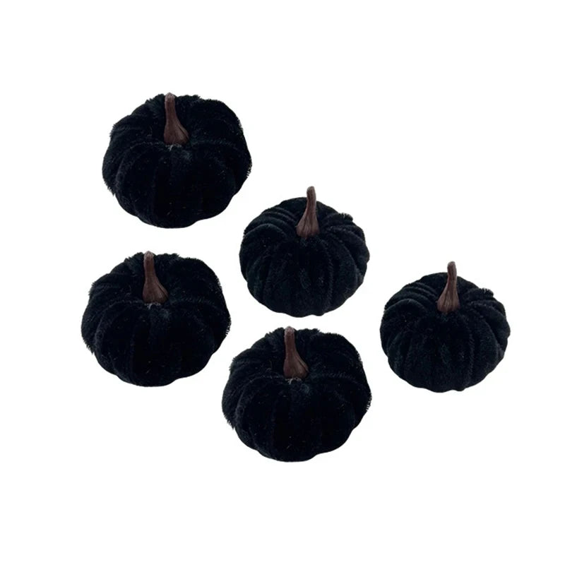 Set zucche decorative in velluto