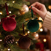 Set Palline Natale Velluto con Fiocchi