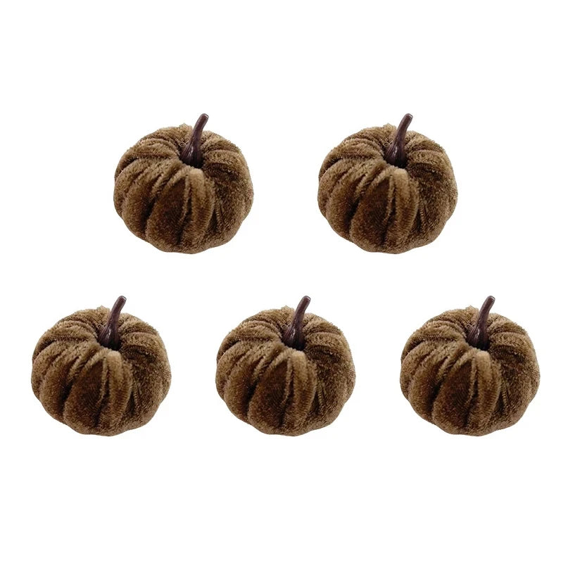 Set zucche decorative in velluto