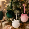 Set Palline Natale Velluto con Fiocchi