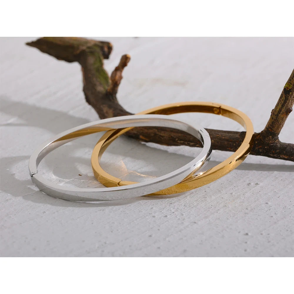 Bracciale Rigido Sovrapponibile in Acciaio Inossidabile