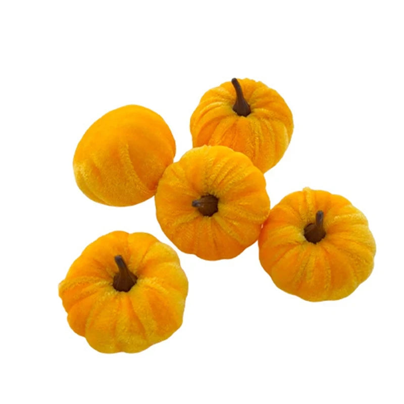Set zucche decorative in velluto
