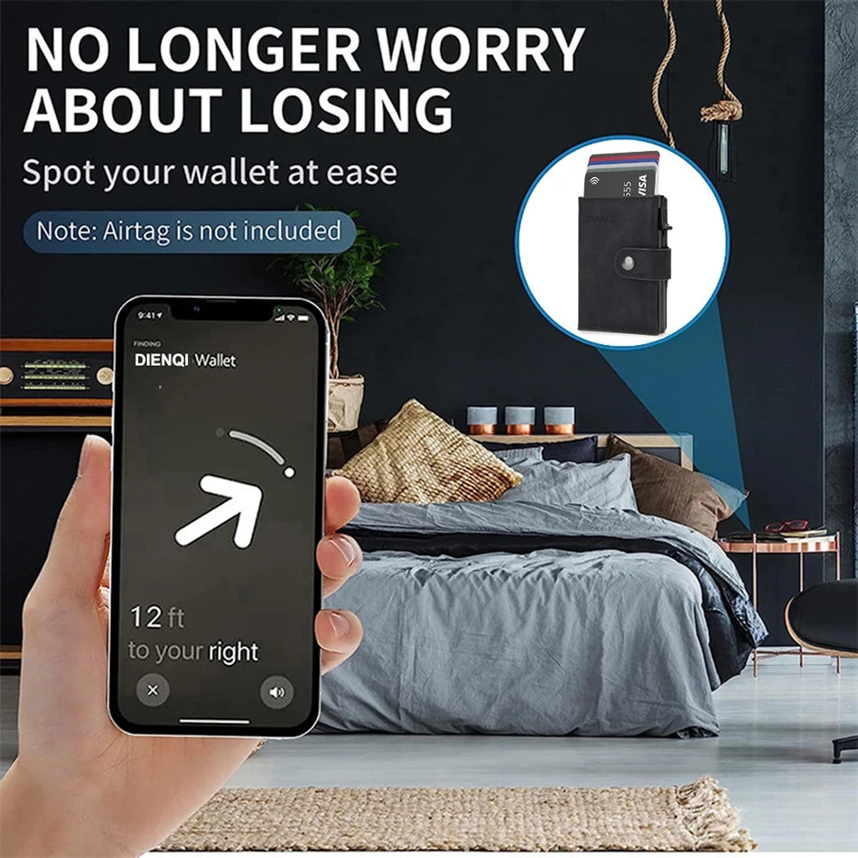 Portafoglio Smart in Fibra di Carbonio per AirTag