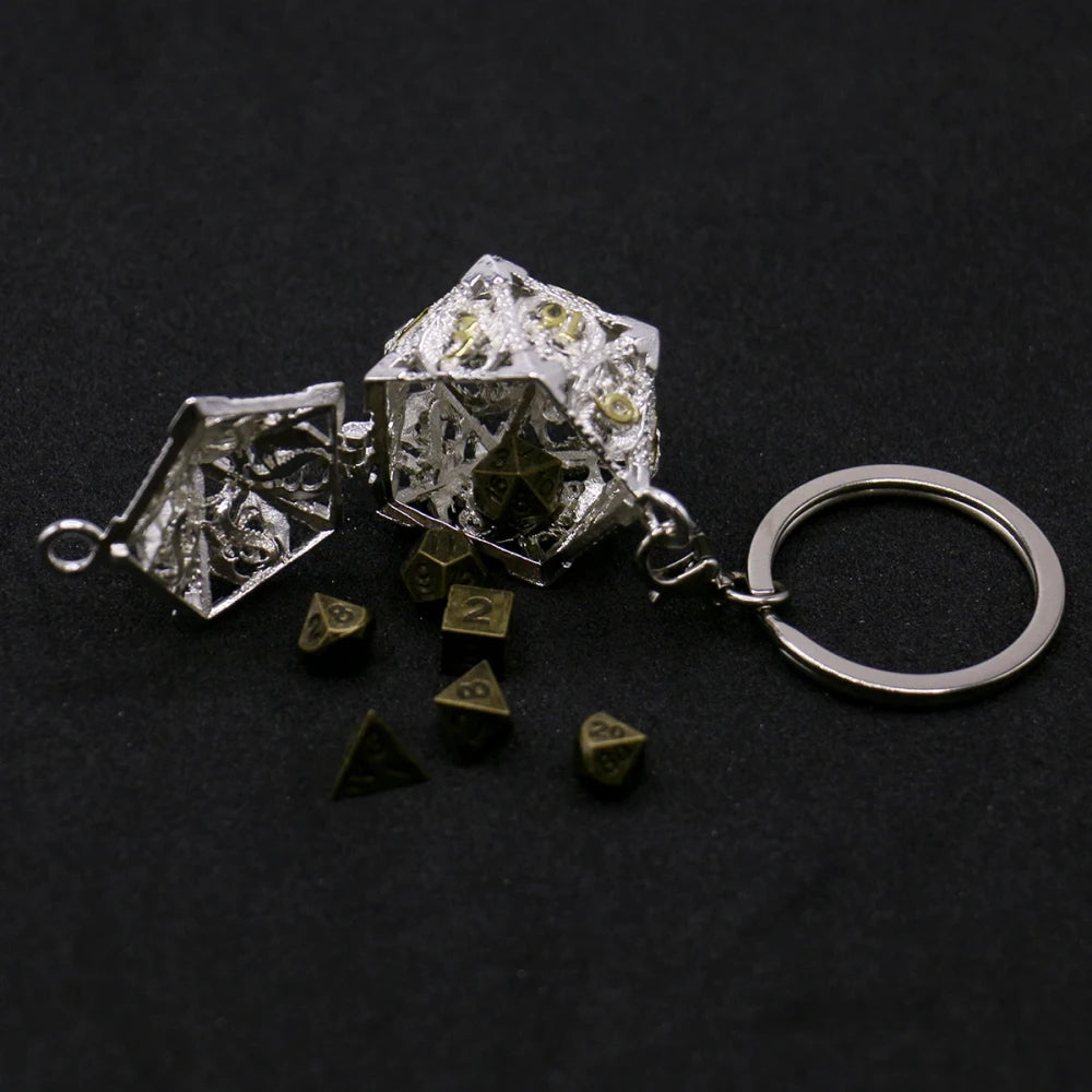 Set Dadi Metallo con Scatola D20