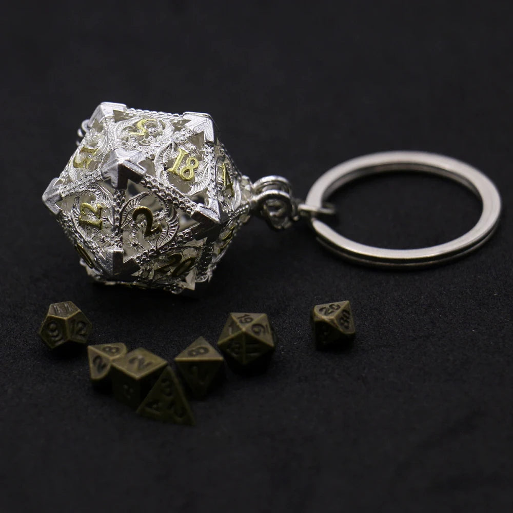 Set Dadi Metallo con Scatola D20