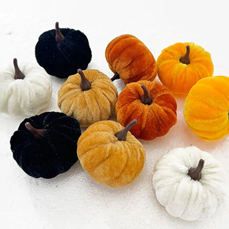 Set zucche decorative in velluto