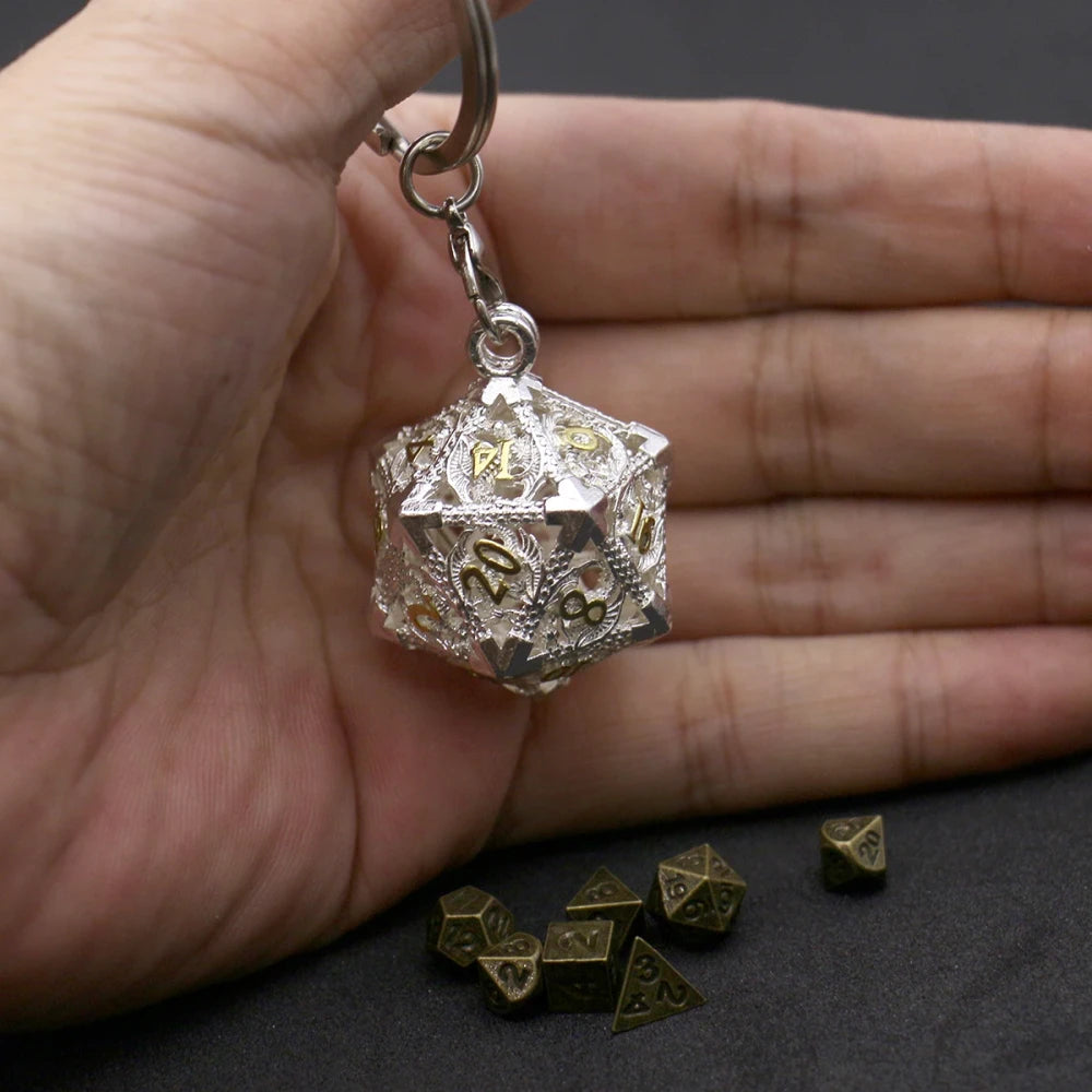 Set Dadi Metallo con Scatola D20