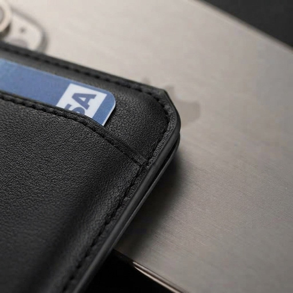 Porta-carte magnetico in pelle PU