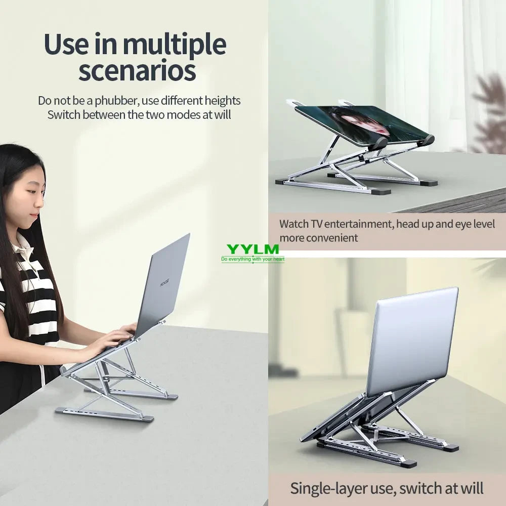 Supporto Laptop Regolabile in Alluminio per MacBook e Notebook