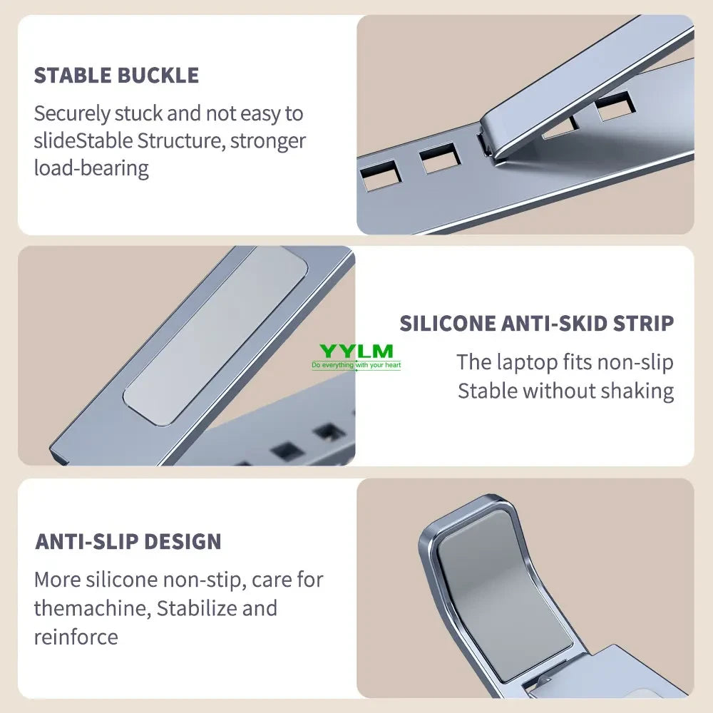 Supporto Laptop Regolabile in Alluminio per MacBook e Notebook